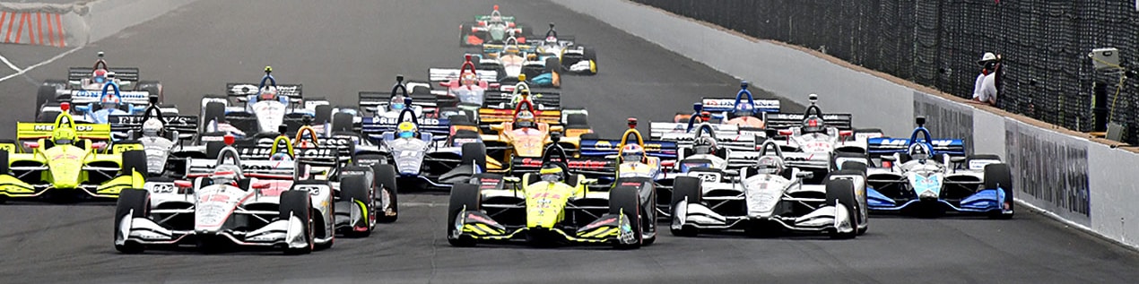 indy cars racing to through the start line Oklahoma City